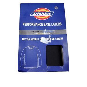 Dickies Temp Iq Ultra Mesh Long Sleeve Crew Shirt Top Men's Small 34-36 Black